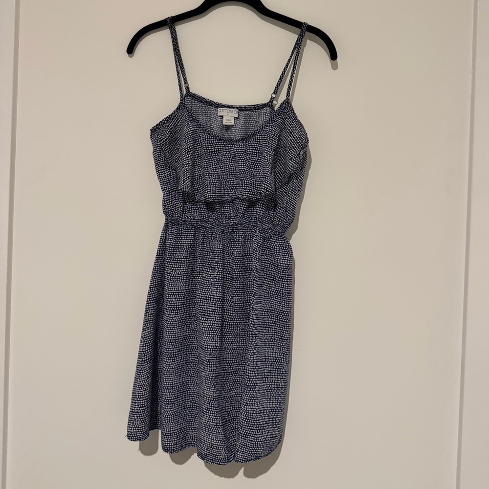 Cotton On Navy and White Patterned Dress